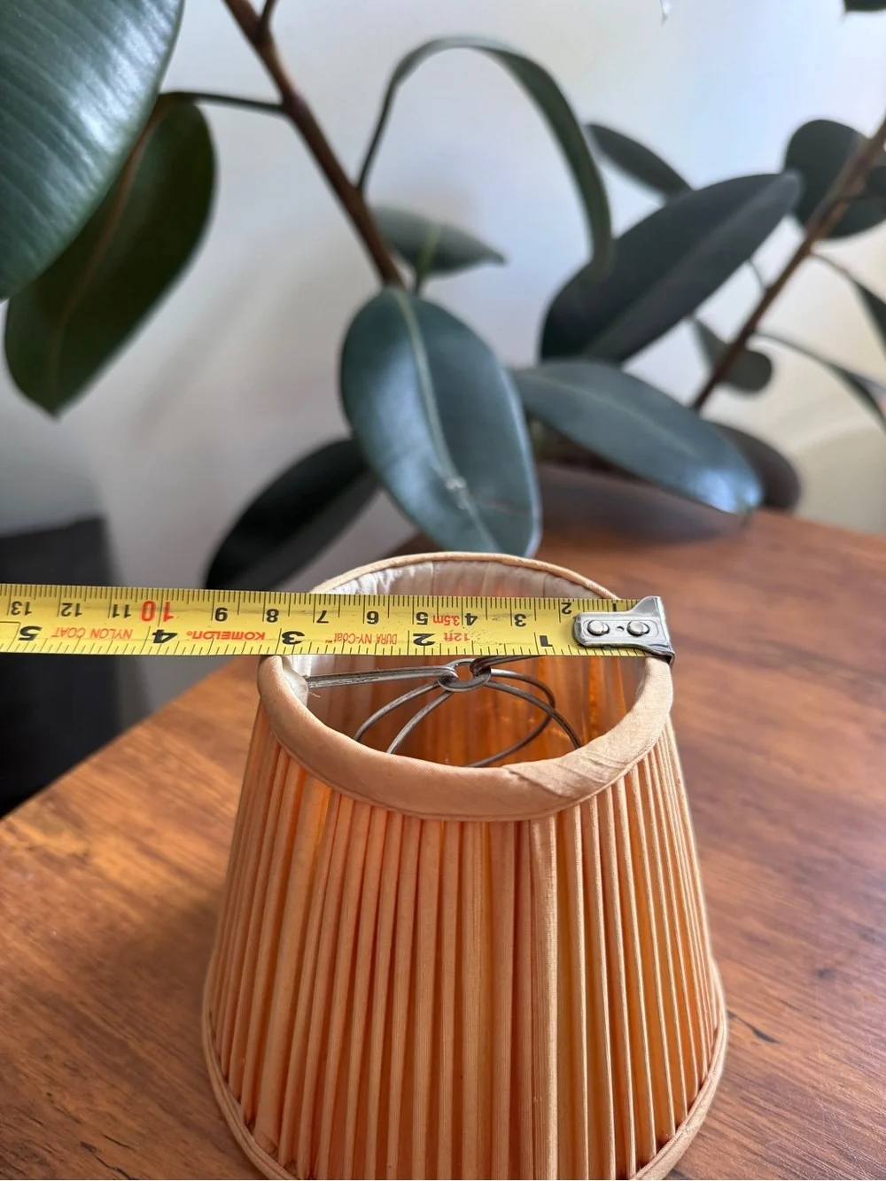 Orange Pleated Fabric Lamp Shade - Unbranded